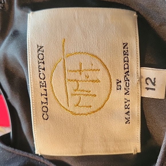 VINTAGE MARY MCFADDEN SILK RUCHED SHEATH DRESS SZ12 - Picture 7 of 8